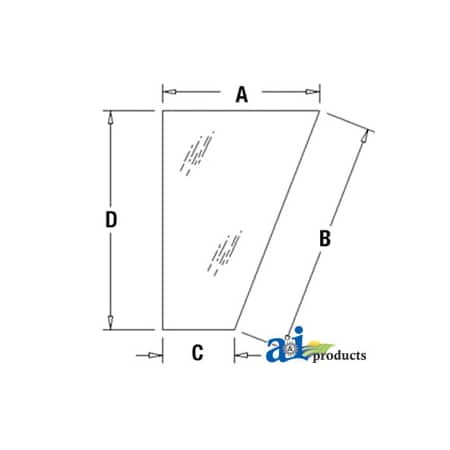 A & I Products Glass, Knee, Lower (LH) 26" x17" x4" A-107234A1
